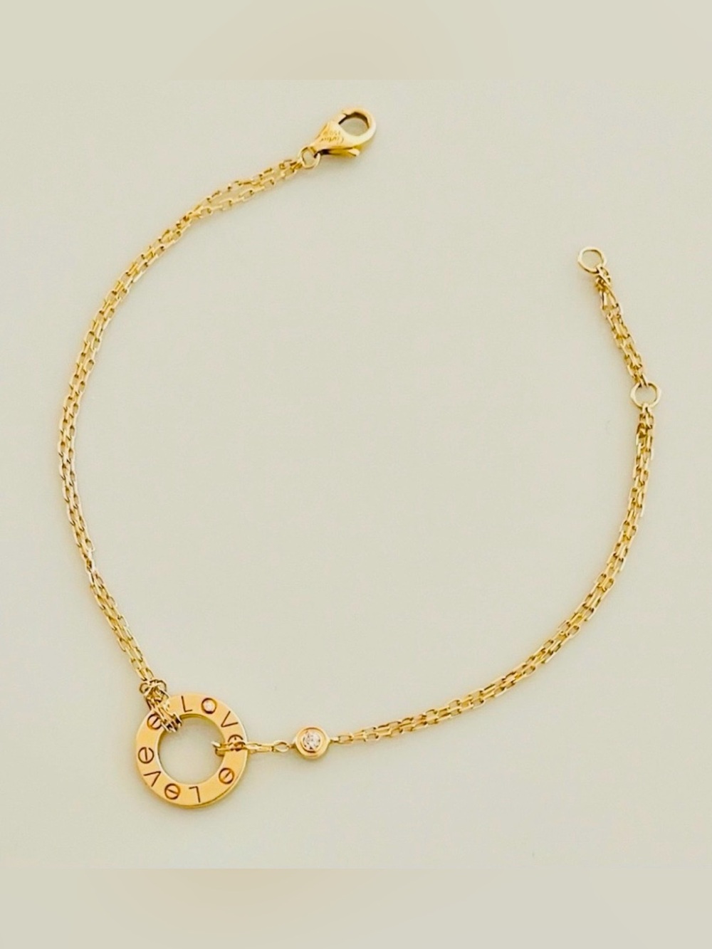 Cartier Gold LOVE Circle Pendant Bracelet
